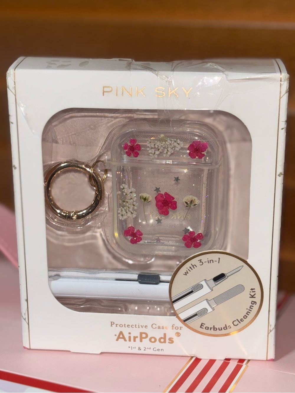 Pink Sky brand protective Airpod case